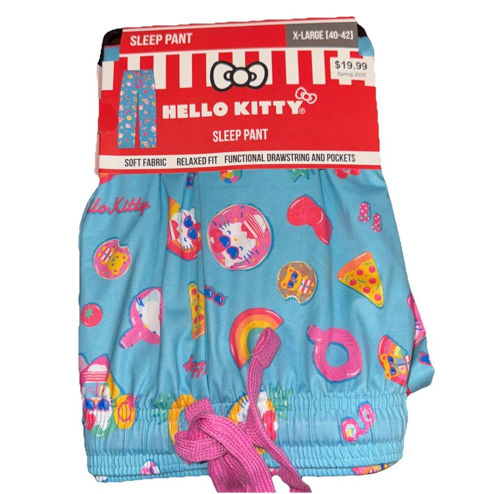 Hello Kitty Drawstring & Pockets Woman's Soft Sleep/Lounge Pants XL (40-42)
